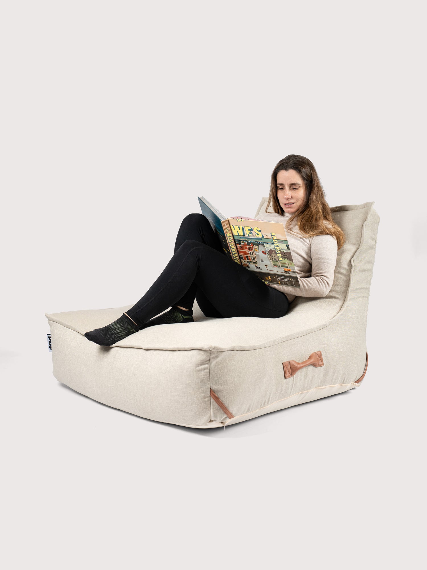 Sillón Lounge PUF 80% Lino - Beige