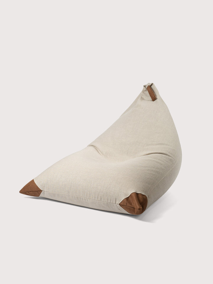 Puff Triangular de Interior PUF 80% Lino - Beige