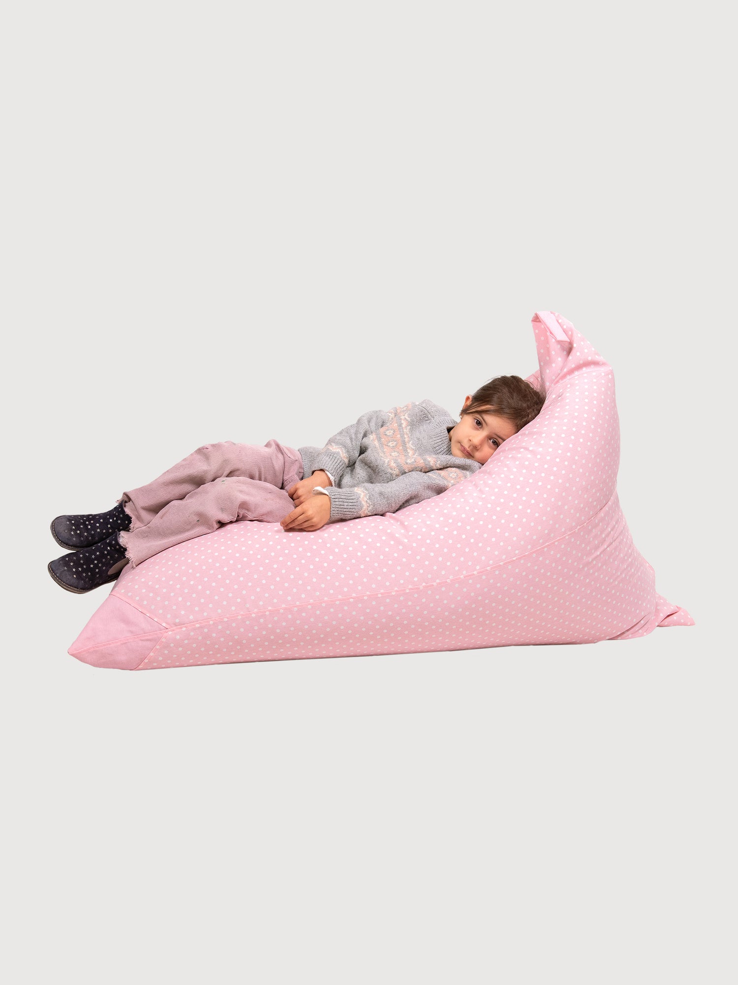 Puff Triangular para Niños PUF - Punto Rosado Rosado
