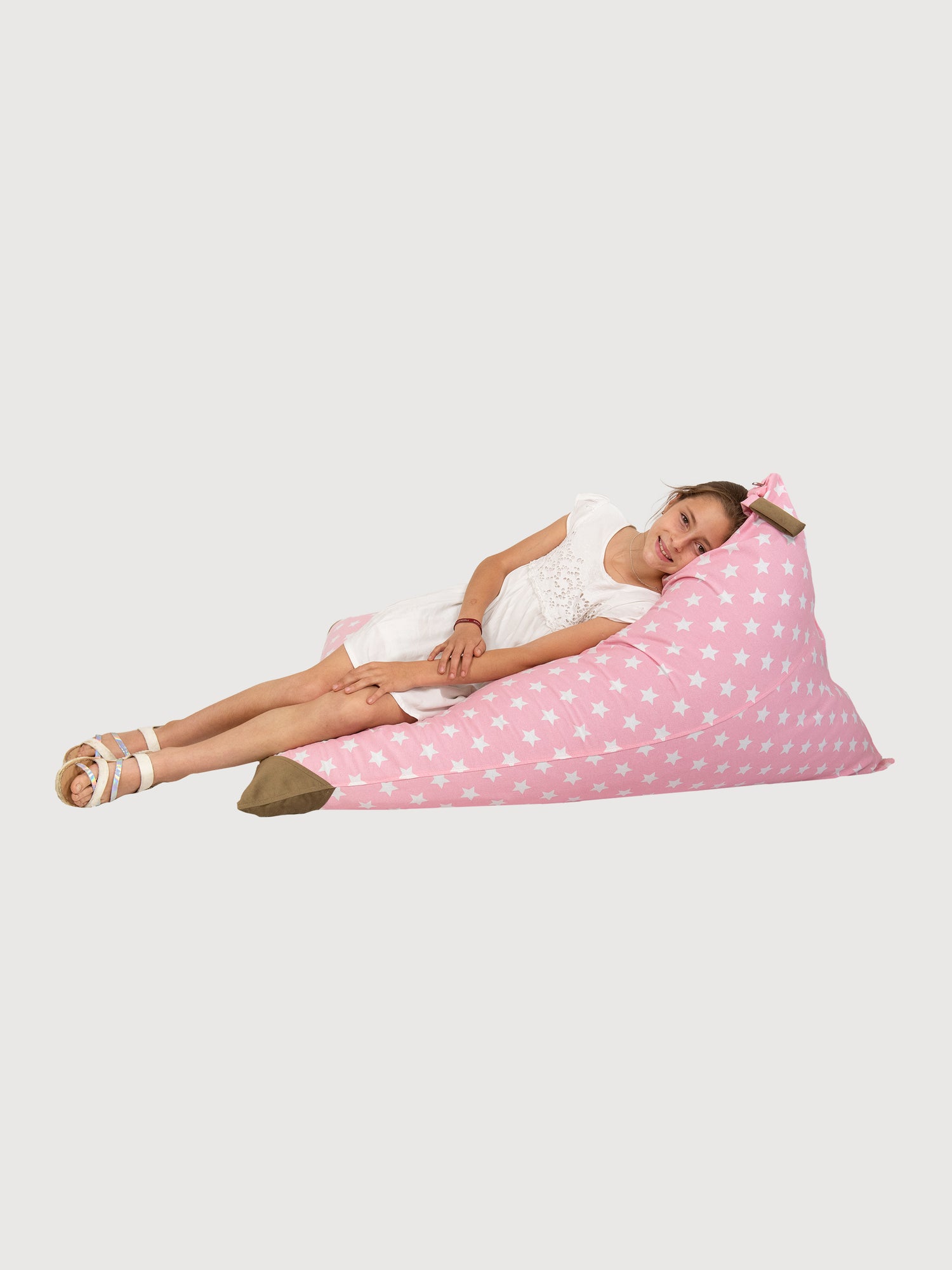 Puff Triangular para Niños PUF - Estrella Rosado