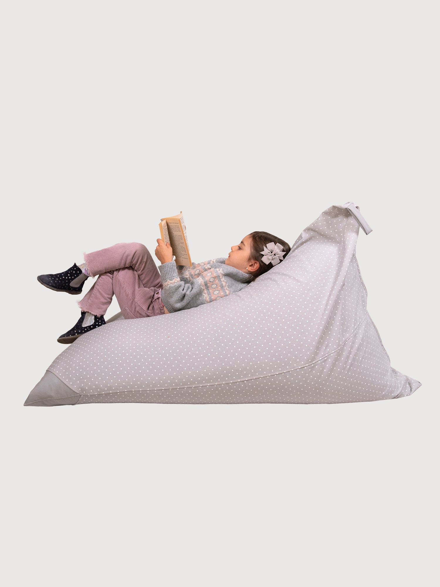 Puff Triangular para Niños PUF - Punto Gris Gris