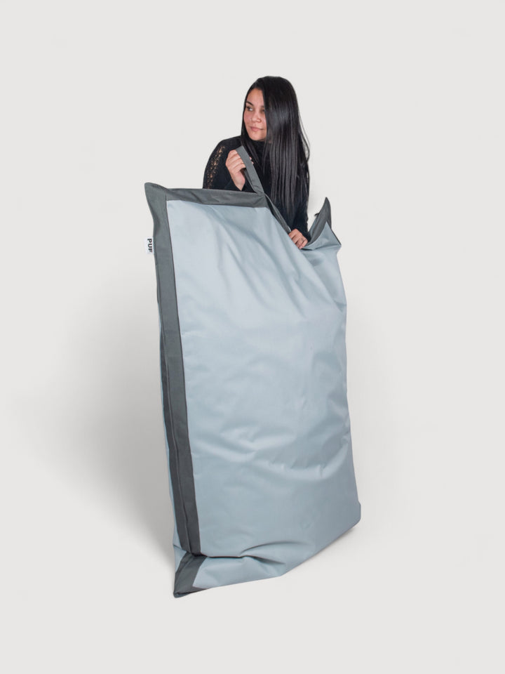 Puff Rectangular Exterior Impermeable PUF - Gris Claro / Gris Oscuro