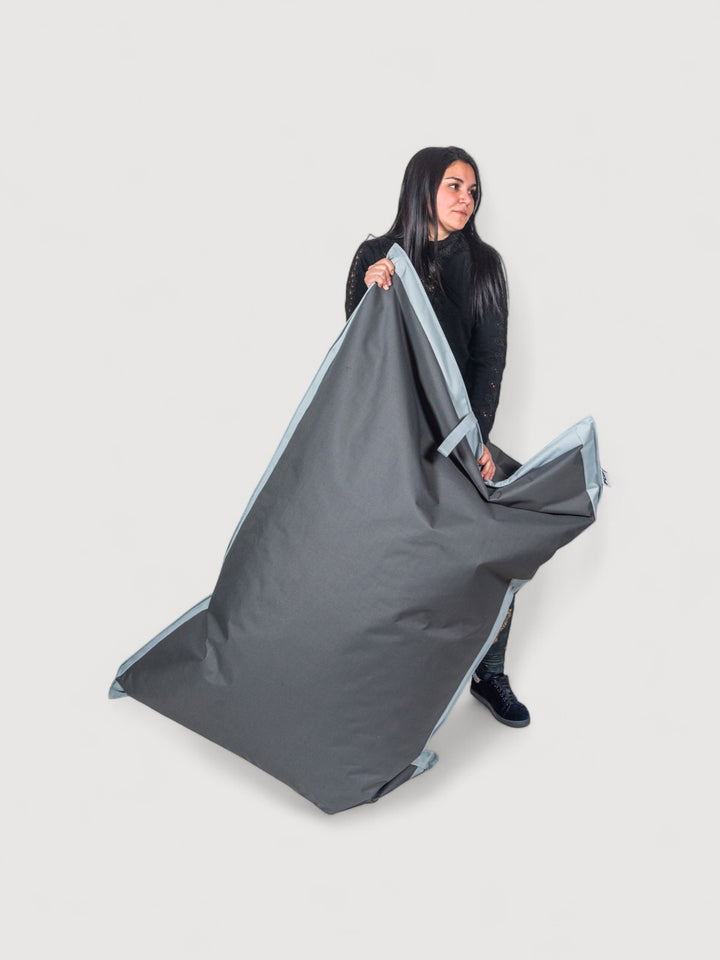Puff Rectangular Exterior Impermeable PUF - Gris Oscuro / Gris Claro