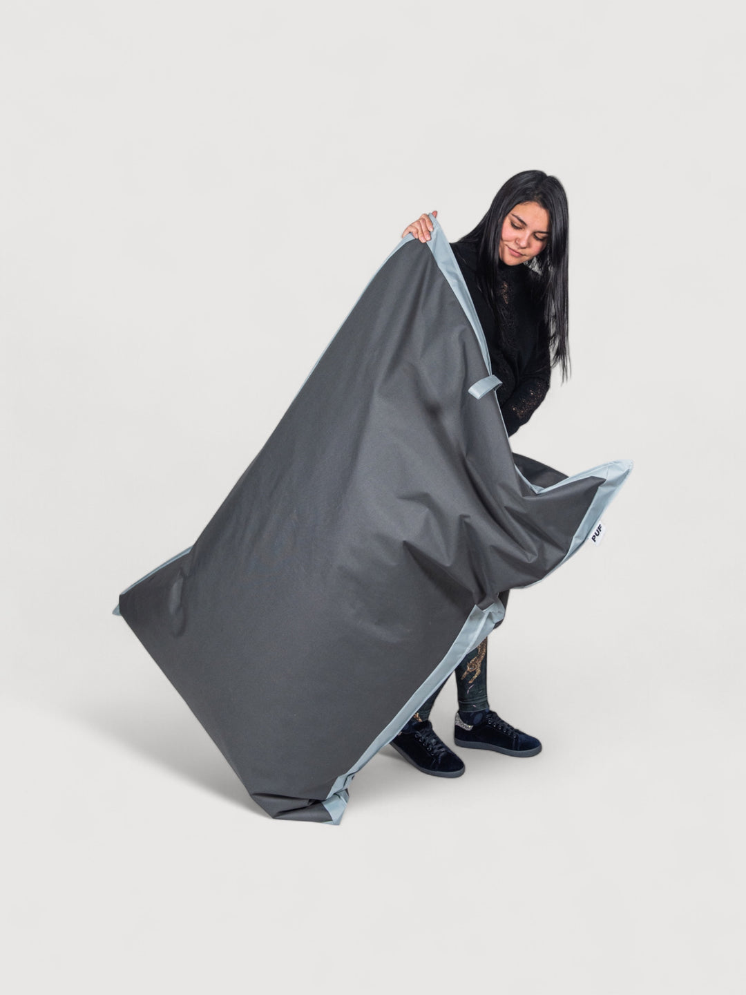 Puff Rectangular Exterior Impermeable PUF - Gris Oscuro / Gris Claro