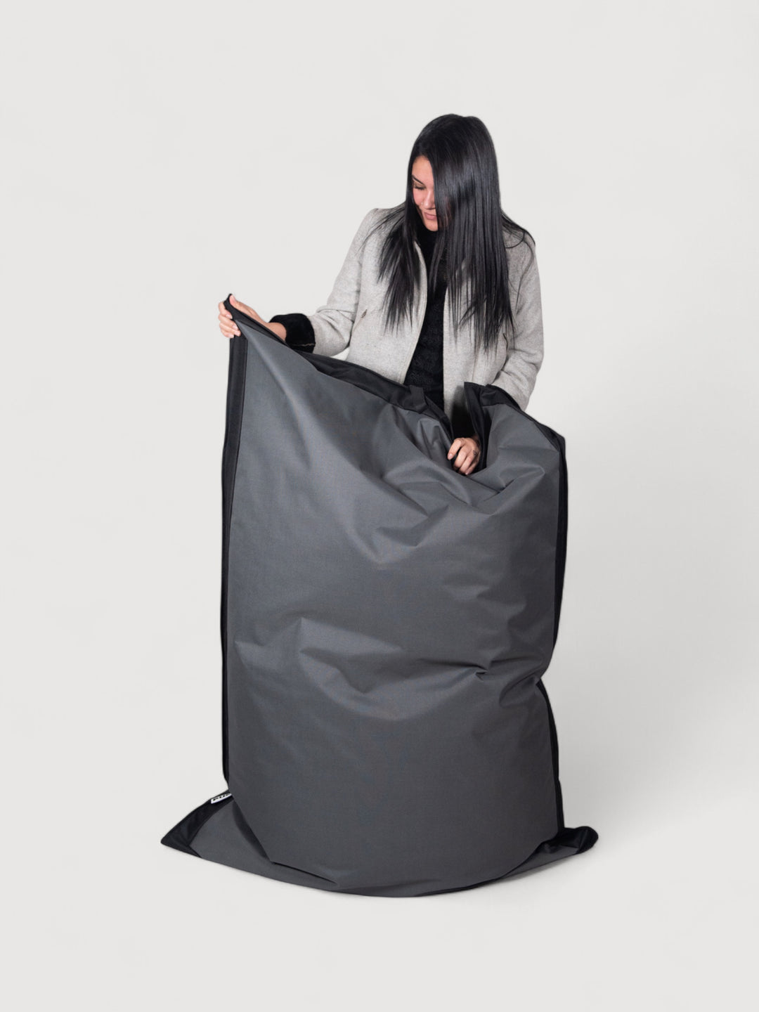 Puff Rectangular Exterior Impermeable PUF - Gris Oscuro / Negro