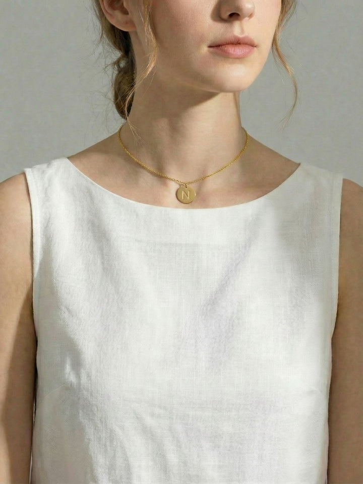 Collar Letra Calada - Oro