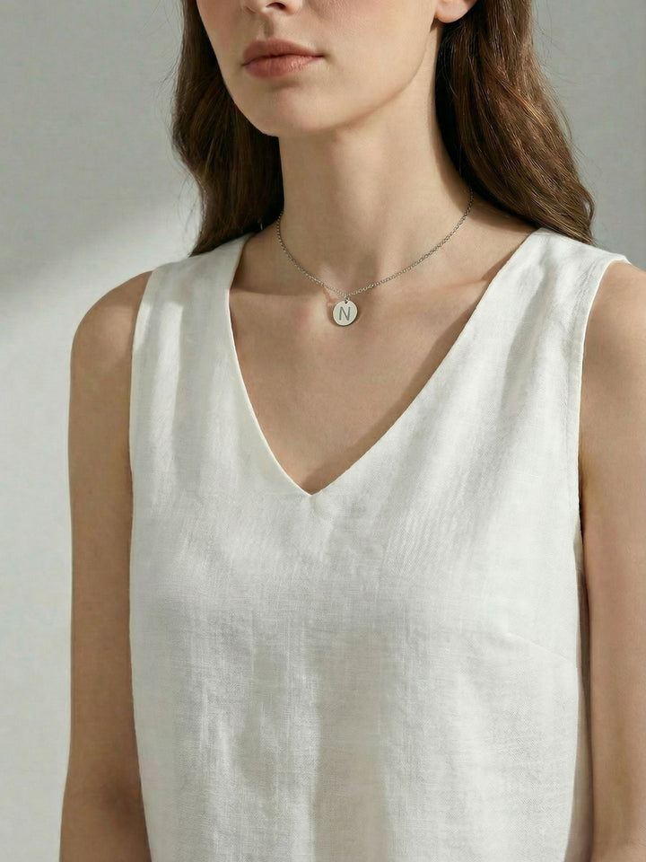 Collar Letra Calada - Plata