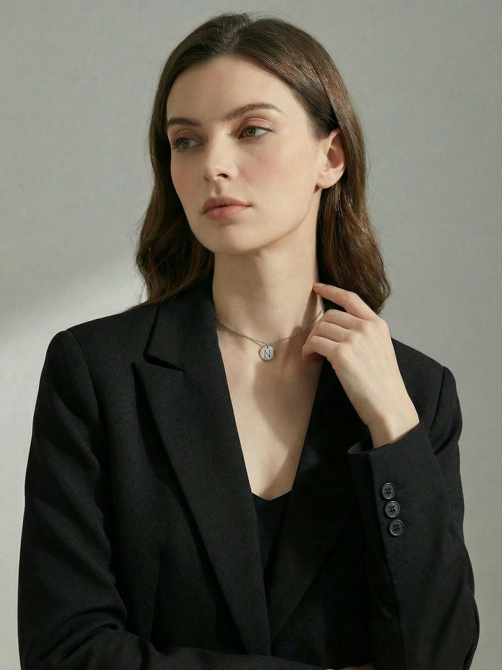 Collar Letra Calada - Plata