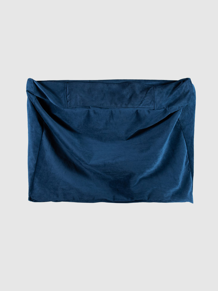 Funda Terciopelo Cama Mascotas PUF - Azul