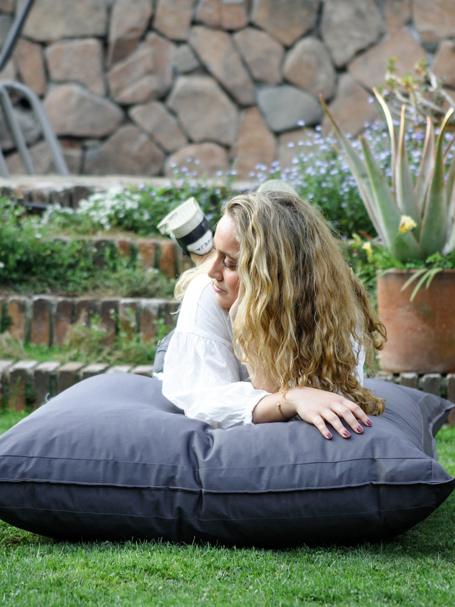 Puff Rectangular Exterior Impermeable PUF - Gris Oscuro / Gris Oscuro