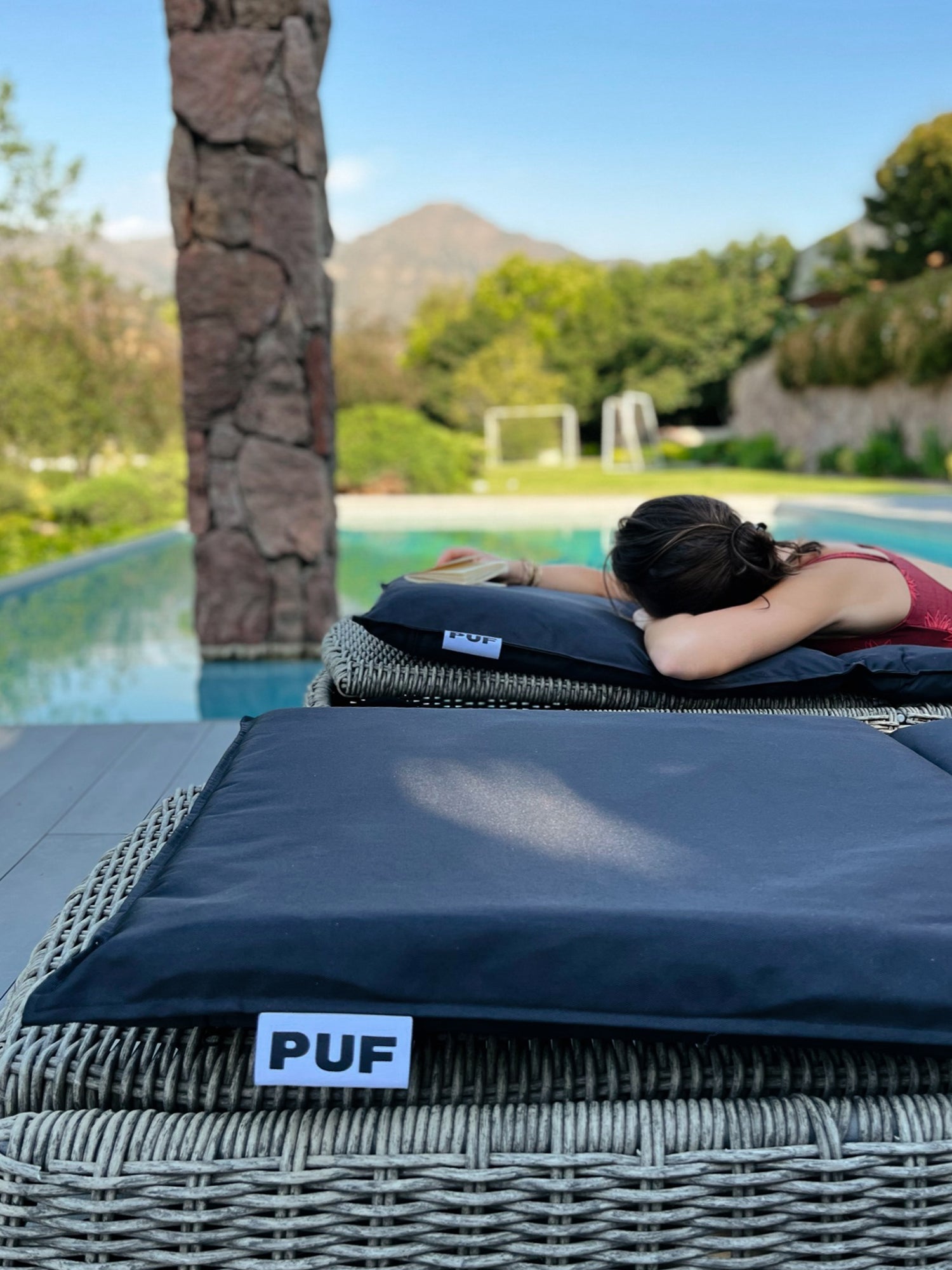 Colchoneta Mat para Reposera PUF - Gris Oscuro