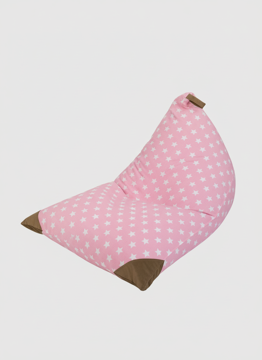 Puff Triangular para Niños PUF - Estrella Rosado