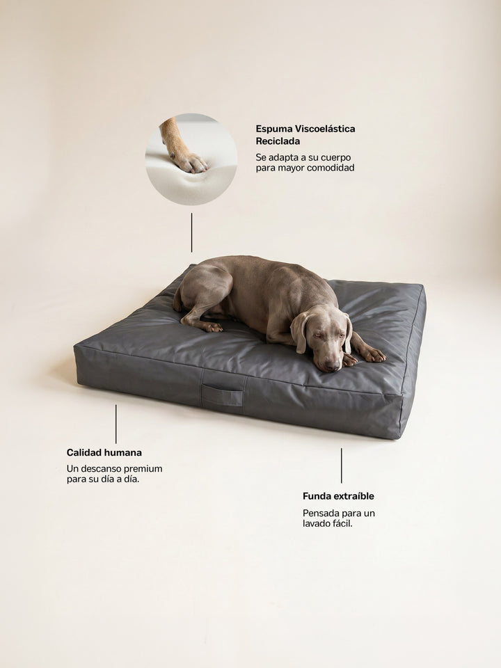 Cama Mascotas Lona PUF - Gris Oscuro