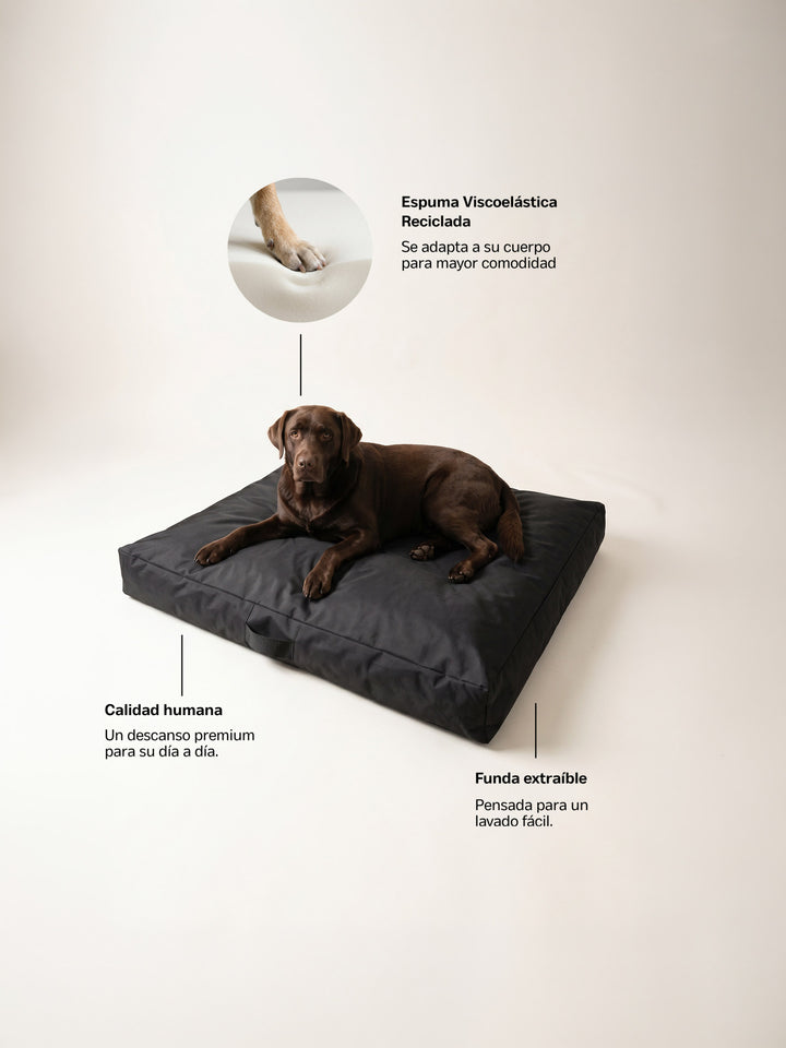 Cama Mascotas Lona PUF - Negro
