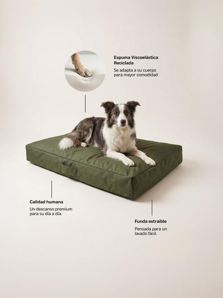 Cama Mascotas Lona PUF - Verde Militar