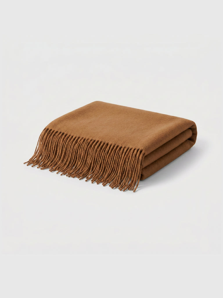 Pashmina Tejido Mixto Cashmere - Café Caramelo