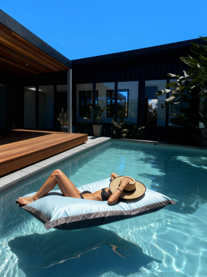 Puff Rectangular Exterior Impermeable PUF - Gris Claro / Gris Oscuro