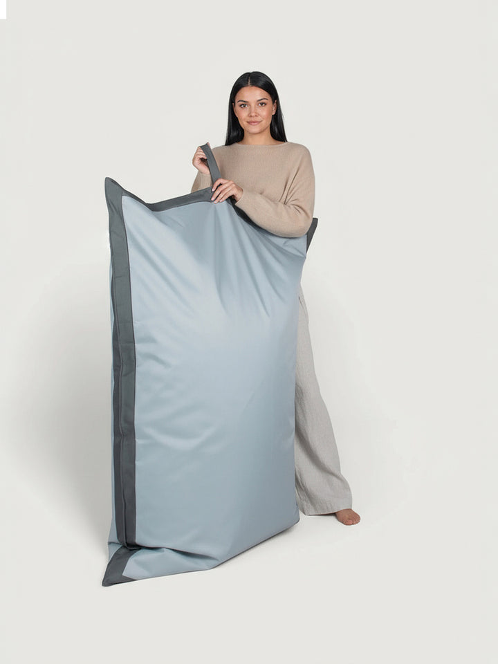 Puff Rectangular Exterior Impermeable PUF - Gris Claro / Gris Oscuro
