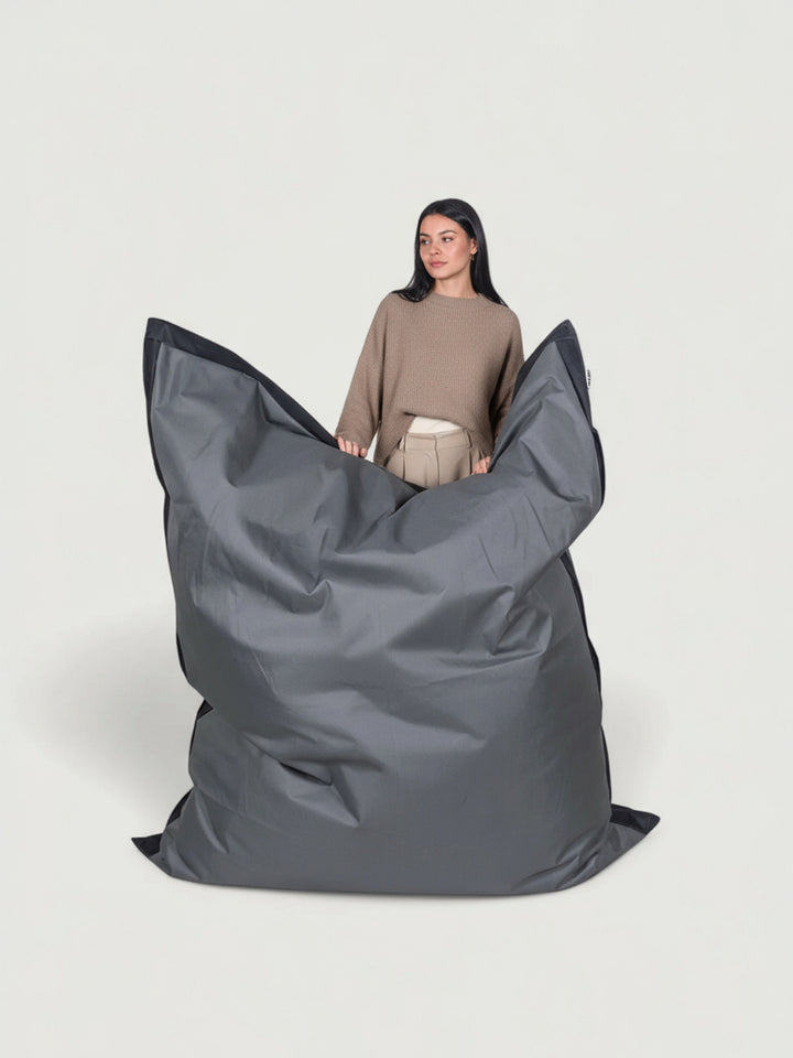 Puff Rectangular Exterior Impermeable PUF - Gris Oscuro / Negro