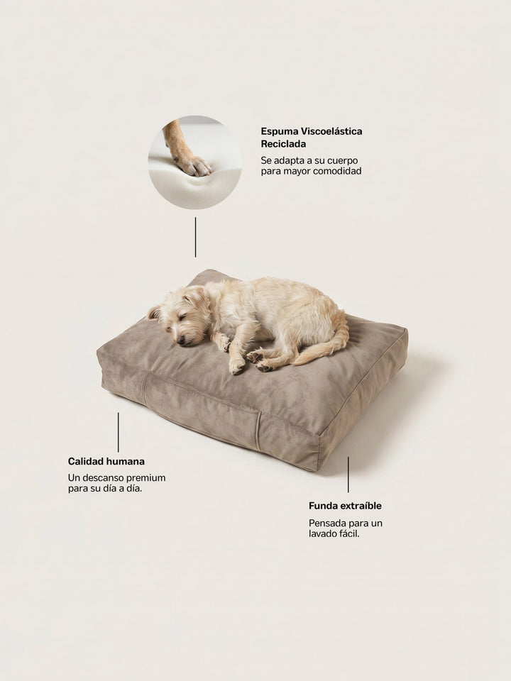 Cama Mascotas Terciopelo PUF - Beige