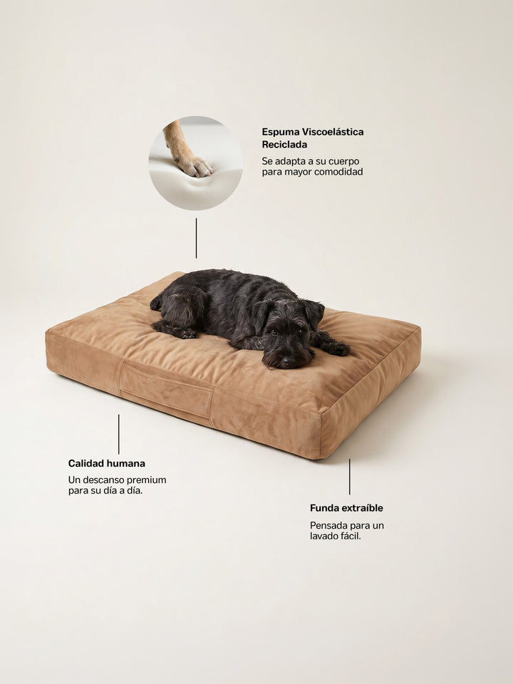 Cama Mascotas Terciopelo PUF - Camel