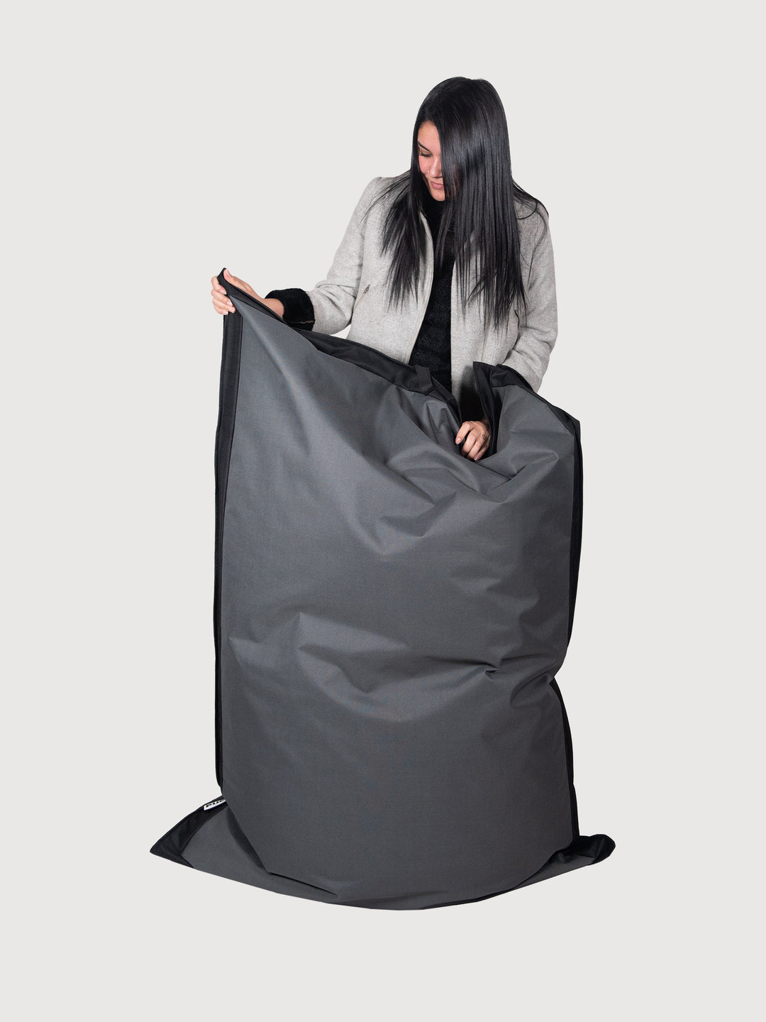 Puff Rectangle Fumer Puff Rectangular Exterior Impermeable PUF - Gris Oscuro / Negro – La ...