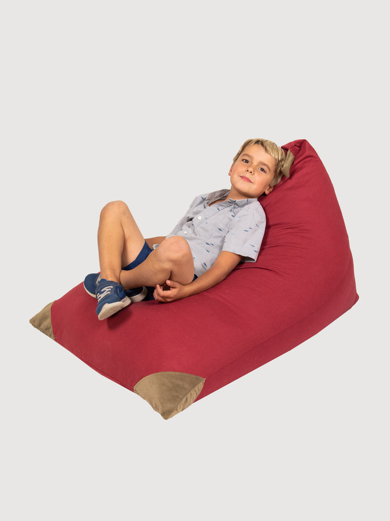 Puff Triangular para Niños PUF - Rojo con Punta Camel