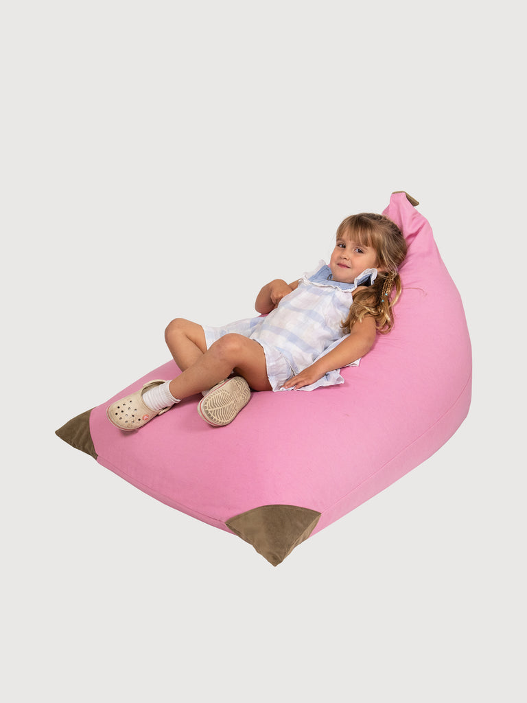 Puff Triangular para Niños PUF - Rosado con Punta Camel